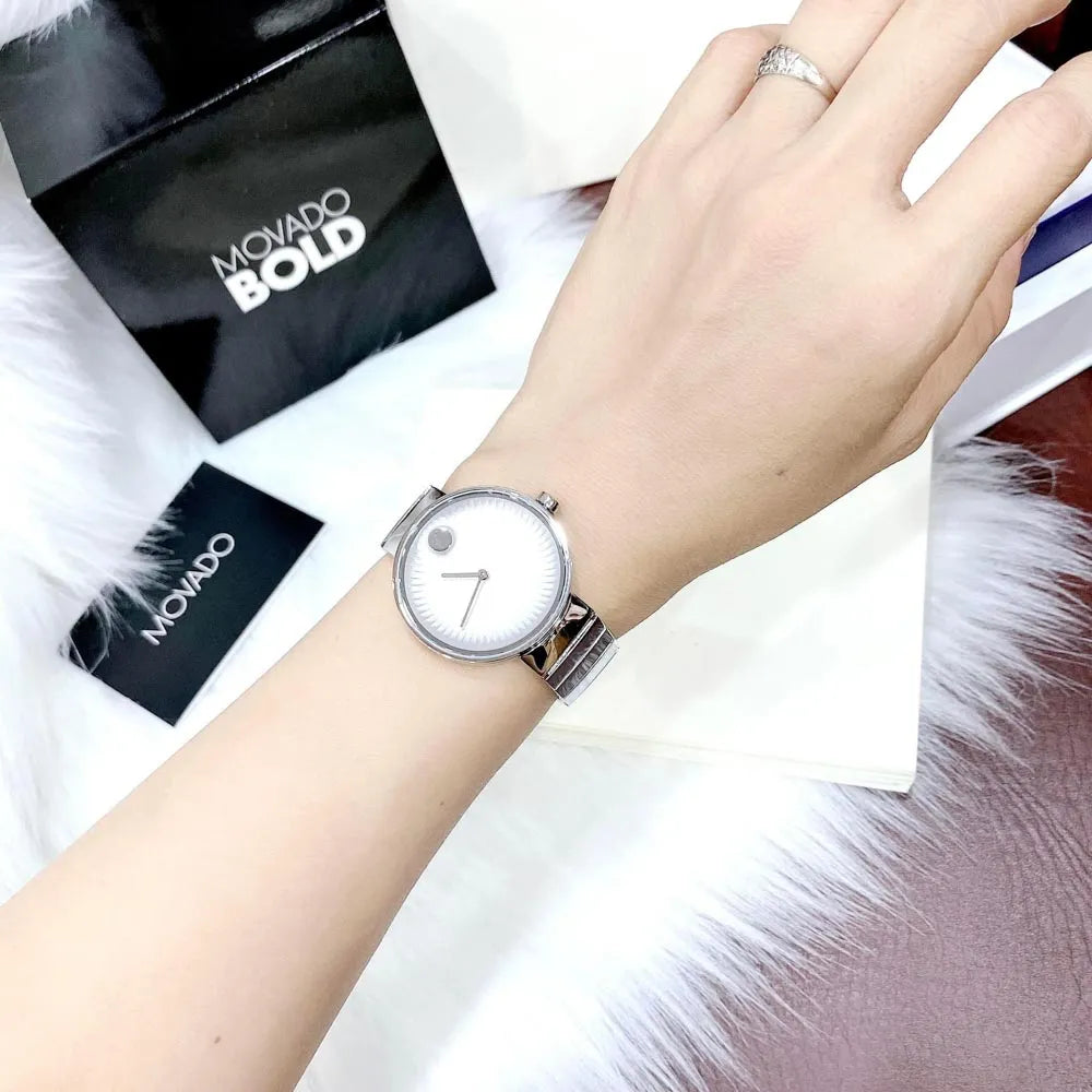 Movado Edge Silver Dial Silver Steel Strap Watch for Women - 3680012 Buy Now By Movado