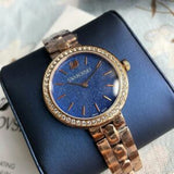 Swarovski Daytime Glittering Blue Dial Rose Gold Steel Strap Watch for Women - 5182277 Buy Now By Swarovski