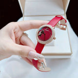Swarovski Crystal Frost Red Dial Red Leather Strap Watch for Women - 5519226 Buy Now By Swarovski