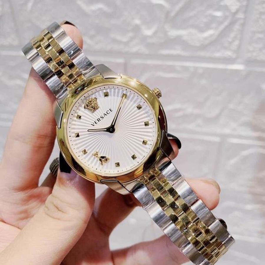 Versace Audrey Quartz White Dial Two Tone Steel Strap Watch for Women - VELR00519 Buy Now By Versace