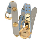 Versace Medusa Lock Icon Quartz White Dial Blue Leather Strap Watch for Women - VEDW00419 Buy Now By Versace