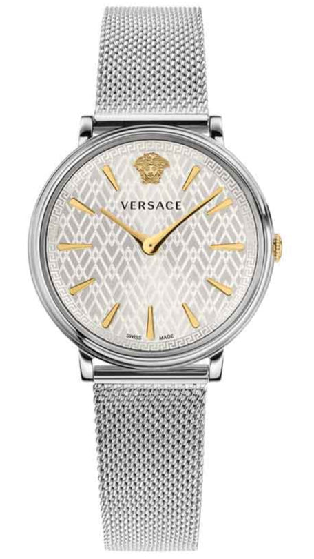 Versace V-Circle Quartz Silver Dial Silver Mesh Strap Watch for Women - VBP050017 Buy Now By Versace