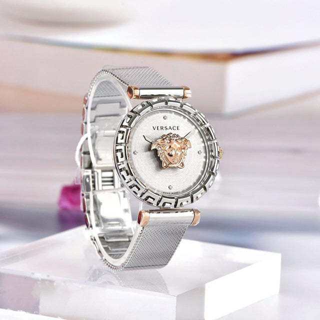 Versace Palazzo Empire Silver Dial Silver Mesh Bracelet Watch for Women - VEDV00419 Buy Now By Versace
