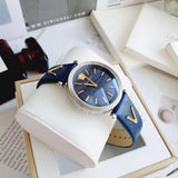 Versace V-Twist Quartz Blue Dial Blue Leather Strap Watch for Women - VELS00119 Buy Now By Versace