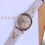 Versace V-Twist Quartz Purple Dial Purple Leather Strap Watch for Women - VELS00219 Buy Now By Versace