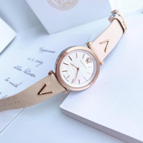 Versace V-Twist White Dial White Leather Strap Watch for Women - VELS00419 Buy Now By Versace