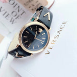 Versace V-Twist Black Dial Black Leather Strap Watch for Women - VELS00619 Buy Now By Versace