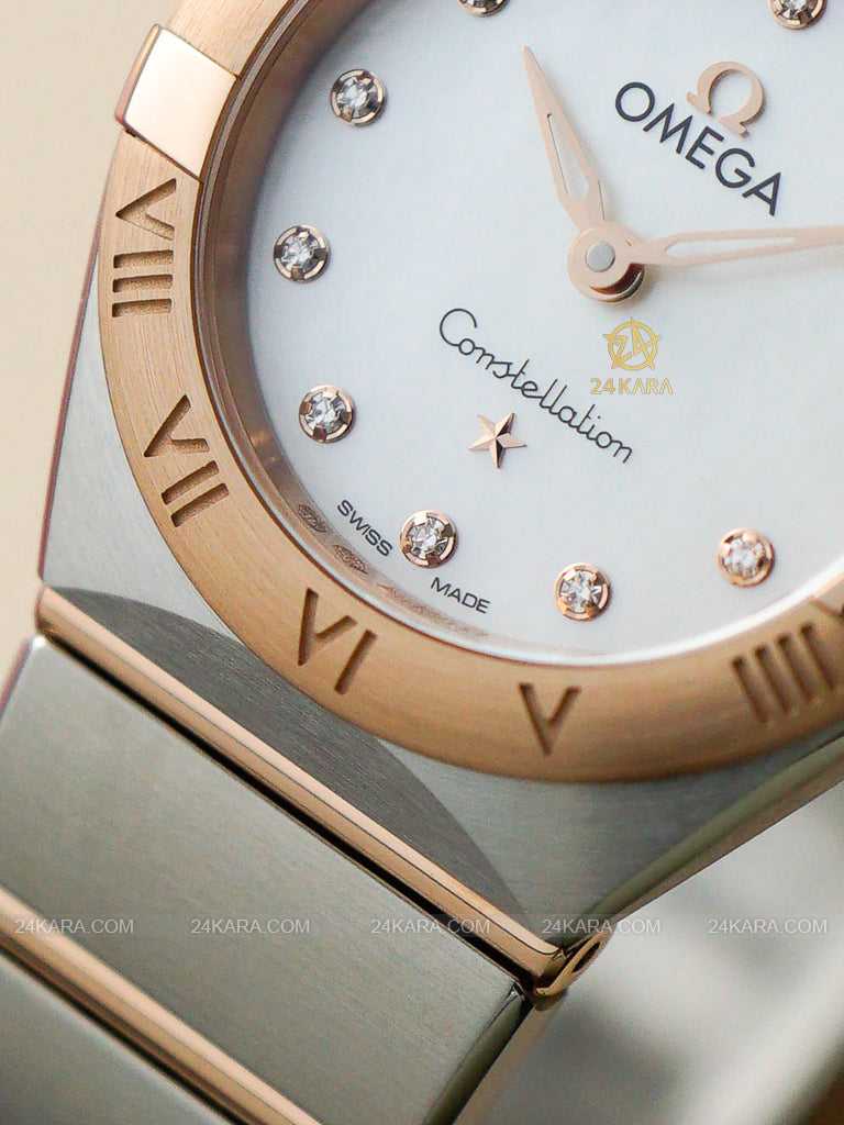 Omega Constellation Manhattan Quartz Diamonds Mother of Pearl Dial Two Tone Steel Strap Watch for Women - 131.20.25.60.55.001 Buy Now By Omega