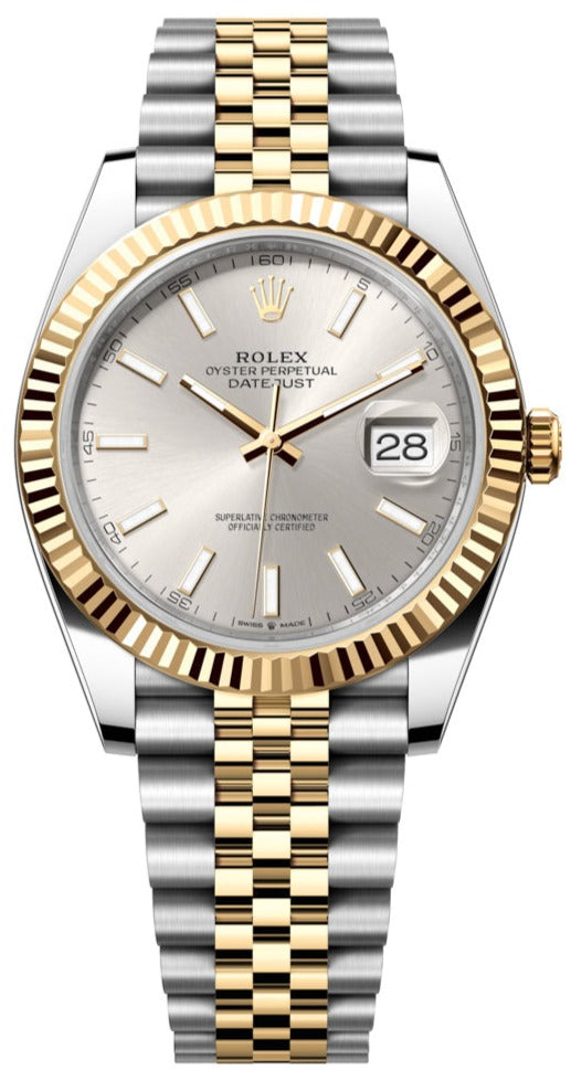 Rolex Datejust 41 Silver Dial Two Tone Oystersteel & Yellow Gold Jubilee Bracelet Watch for Men - M126333-0002 Buy Now By Rolex