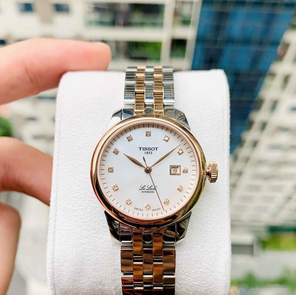 Tissot Le Locle Automatic Lady Mother of Pearl Dial Two Tone Steel Strap Watch For Women - T006.207.22.116.00 Buy Now By Tissot