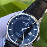 Tissot T Classic Luxury Powermatic 80 Black Dial Black Leather Strap Watch For Men - T086.408.16.051.00 Buy Now By Tissot