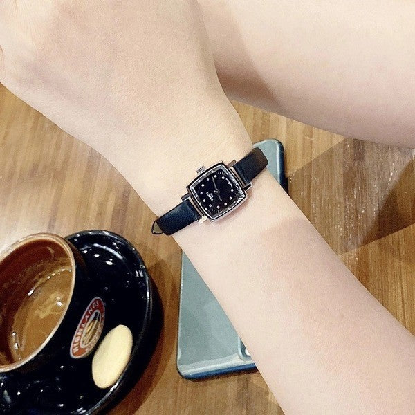 Tissot Lovely Square Quartz Diamonds Black Dial Black Leather Strap Watch For Women - T058.109.16.056.00 Buy Now By Tissot