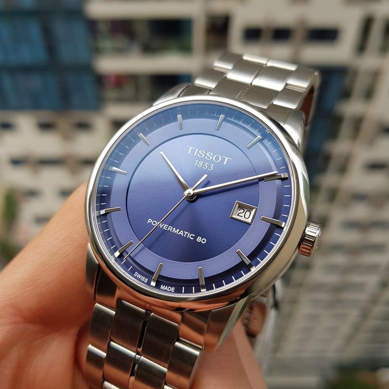 Tissot Luxury Powermatic 80 Blue Dial Silver Steel Strap Watch For Men - T086.407.11.041.00 Buy Now By Tissot