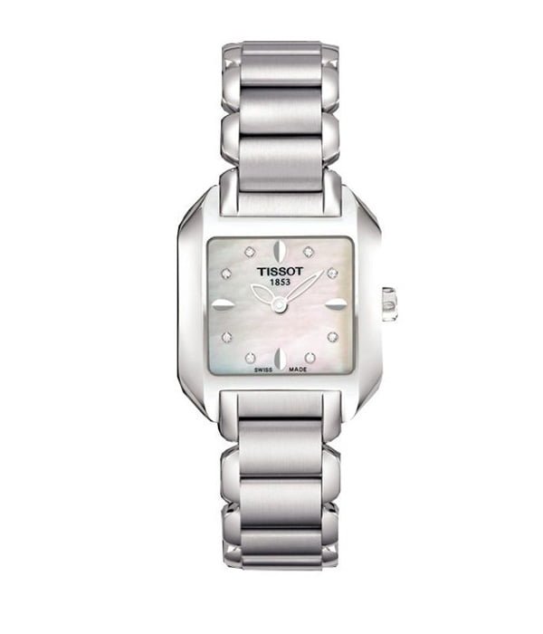 Tissot T Wave Diamonds Mother of Pearl Dial Silver Steel Strap Watch for Women - T02.1.285.74 Buy Now By Tissot