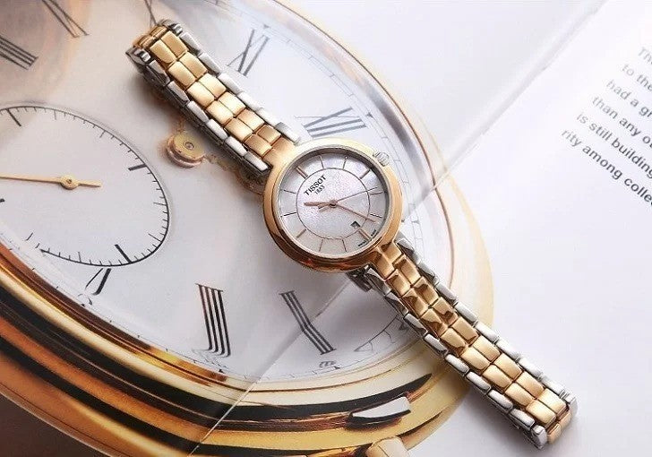 Tissot T Lady Flamingo Mother of Pearl White Dial Two Tone Steel Strap Watch For Women - T094.210.22.111.00 Buy Now By Tissot