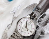 Tissot Chemin Des Tourelles Powermatic 80 Rubies Mother of Pearl Dial Silver Steel Strap Watch For Women - T099.207.11.113.00 Buy Now By Tissot