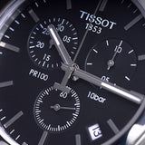 Tissot T Classic PR 100 Chronograph Black Dial Silver Steel Strap Watch for Men - T101.417.11.051.00 Buy Now By Tissot