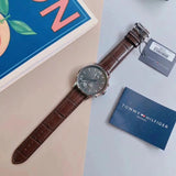 Tommy Hilfiger Aiden Quartz Black Dial Brown Leather Strap Watch for Men - 1791309 Buy Now By Tommy Hilfiger