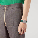 Gucci Grip Quartz Silver Dial Green Leather Strap Watch For Women - YA157404 Buy Now By Gucci