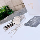 Guess Cubed Analog Silver Dial Silver Steel Strap Watch For Women - GW0606L1 Buy Now By Guess