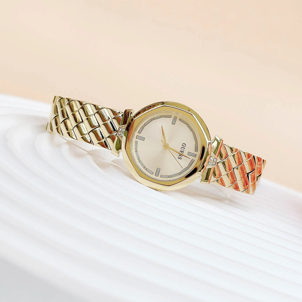 Guess Rumour Quartz Gold Dial Gold Steel Strap Watch For Women - GW0613L2 Buy Now By Guess