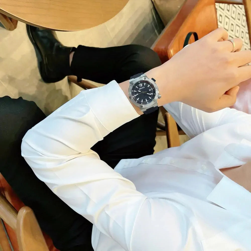 Versace Greca Diver Quartz Blue Dial Blue Rubber Strap Watch for Men - VE8G00124 Buy Now By Versace