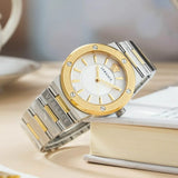 Versace Hellenyium Green Dial Two Tone Steel Strap Watch for Women - VEVH00620 Buy Now By Versace