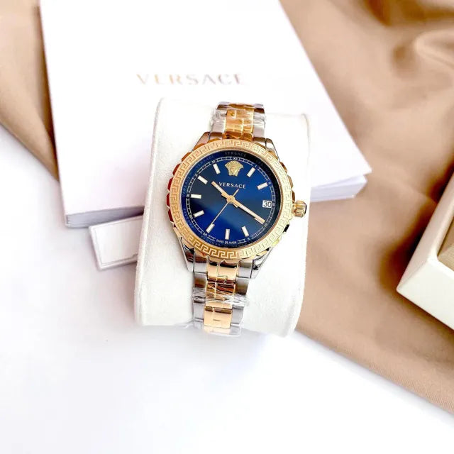 Versace Hellenyium Blue Dial Two Tone Steel Strap Watch for Women - V12060017 Buy Now By Versace