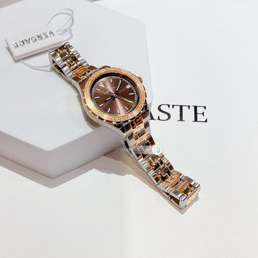 Versace Hellenyium Brown Dial Two Tone Steel Strap Watch for Women - V12040015 Buy Now By Versace