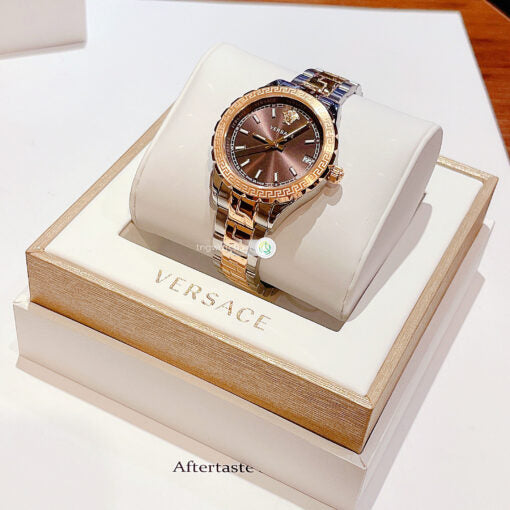 Versace Hellenyium Brown Dial Two Tone Steel Strap Watch for Women - V12040015 Buy Now By Versace