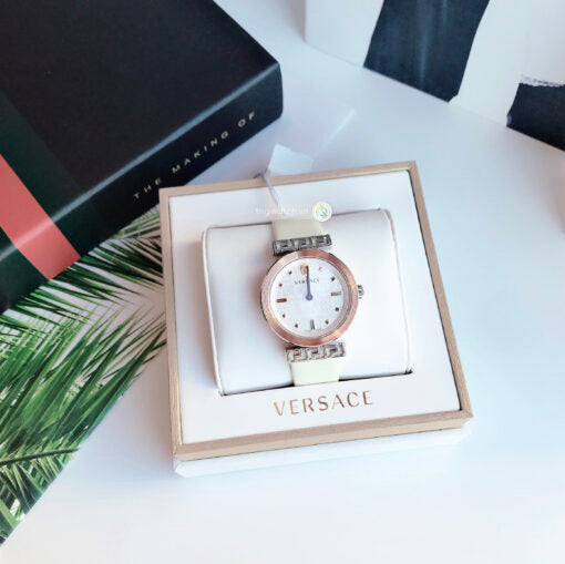 Versace Greca White Dial White Leather Strap Watch for Women - VELW00120 Buy Now By Versace