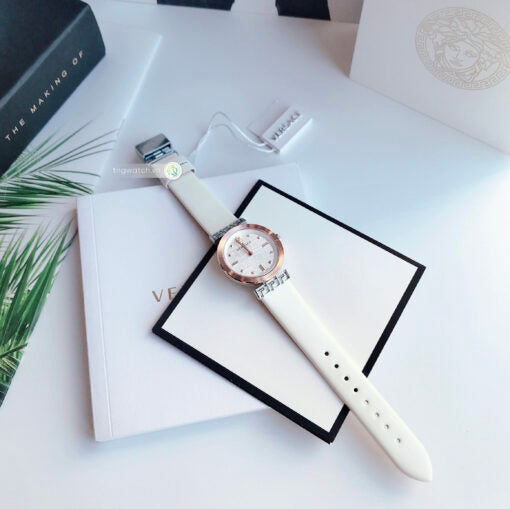 Versace Greca White Dial White Leather Strap Watch for Women - VELW00120 Buy Now By Versace