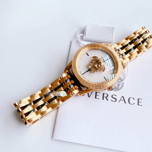 Versace Palazzo Empire White Dial Two Tone Steel Strap Watch for Men - VERD00418 Buy Now By Versace