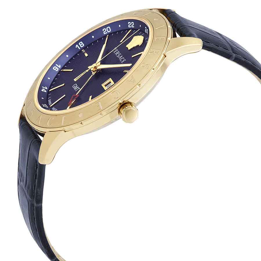 Versace Univers Navy Blue Dial Navy Blue Leather Strap Watch for Men - VEBK00318 Buy Now By Versace