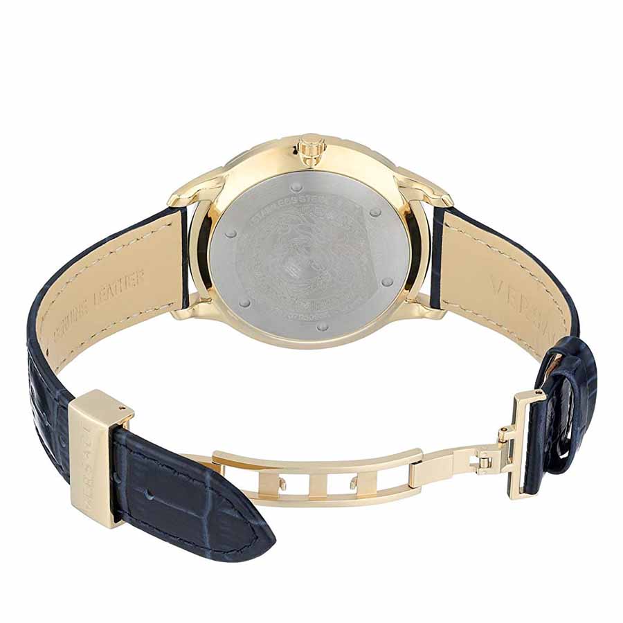 Versace Univers Navy Blue Dial Navy Blue Leather Strap Watch for Men - VEBK00318 Buy Now By Versace