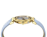 Versace V-Motif Grey Dial Blue Leather Strap Watch for Women - VERE00318 Buy Now By Versace