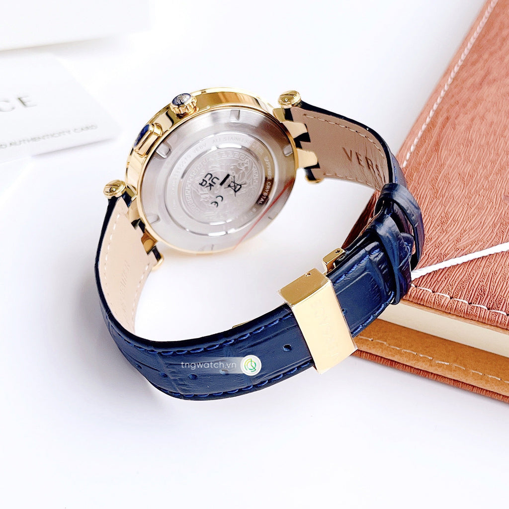 Versace V-Race Multifunction Quartz Blue Dial Blue Leather Strap Watch For Men - VEBV00219 Buy Now By Versace