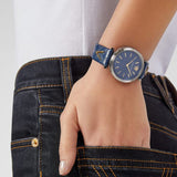 Versace V-Twist Quartz Blue Dial Blue Leather Strap Watch for Women - VELS00119 Buy Now By Versace