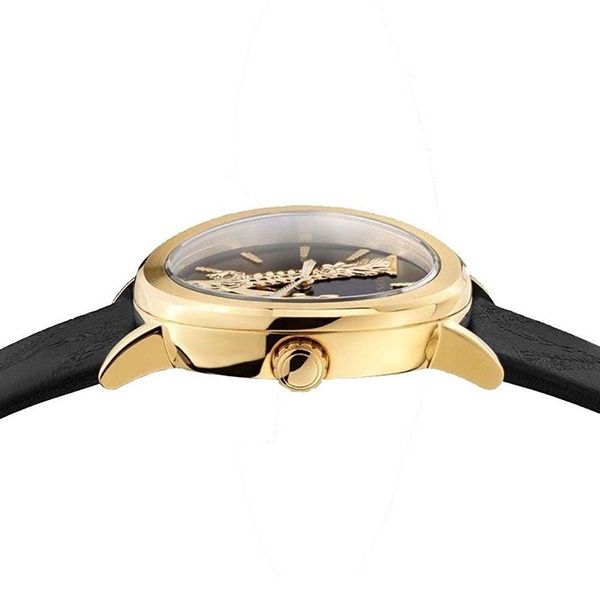 Versace Virtus Quartz Black Dial Black Leather Strap Watch for Women - VEHC00119 Buy Now By Versace