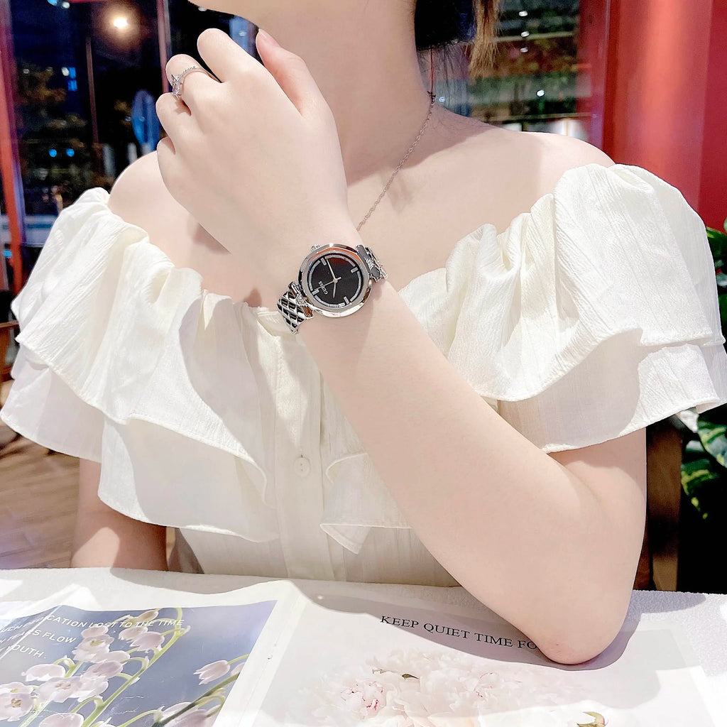 Guess Rumour Quartz Black Dial Silver Steel Strap Watch For Women - GW0613L1 Buy Now By Guess