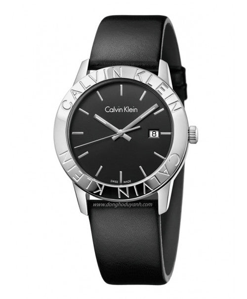 Calvin Klein Steady Black Dial Black Leather Strap Watch for Women - K7Q211C1 Buy Now By Calvin Klein