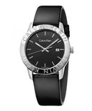 Calvin Klein Steady Black Dial Black Leather Strap Watch for Women - K7Q211C1 Buy Now By Calvin Klein