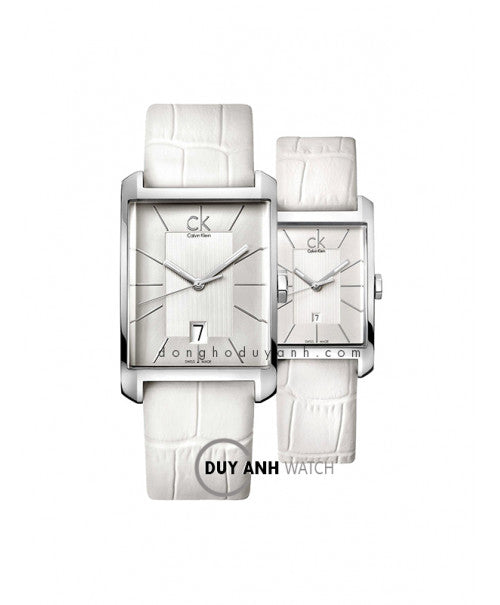 Calvin Klein Window White Dial White Leather Strap Watch for Women - K2M23120 Buy Now By Calvin Klein