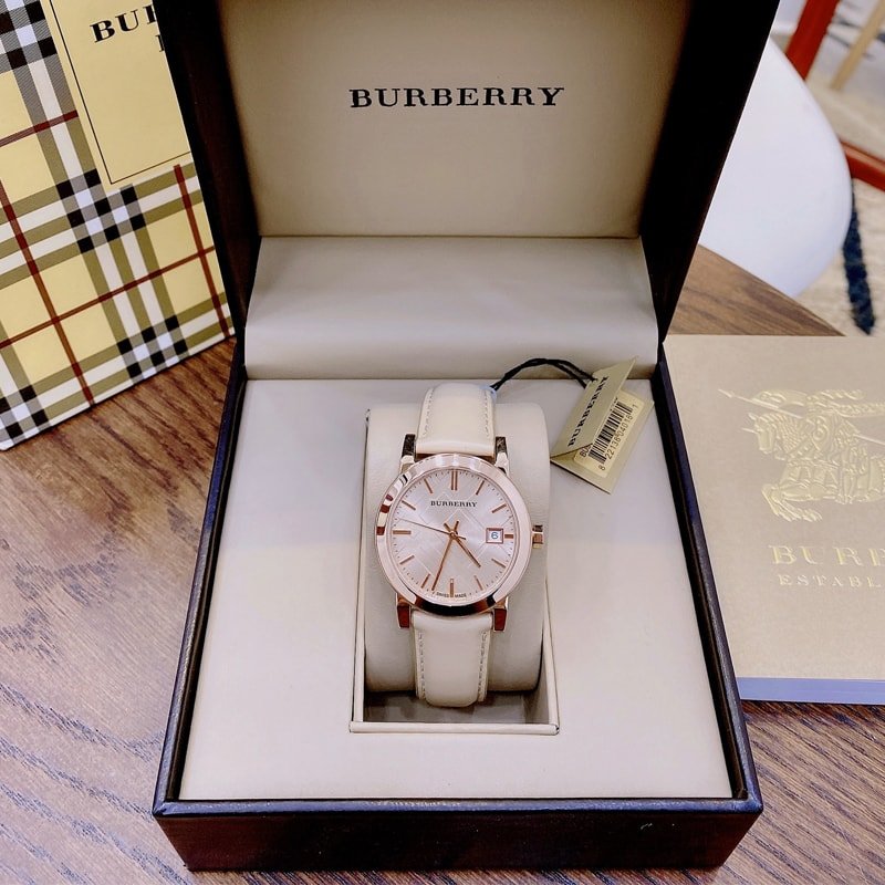 Burberry The City Beige Dial Beige Leather Strap Watch for Women - BU9109 Buy Now By Burberry