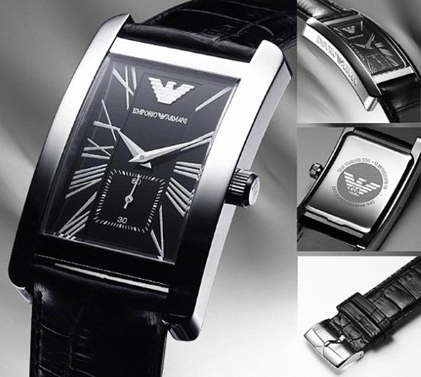 Emporio Armani Black Dial Black Leather Strap Watch For Men - AR0143 Buy Now By Emporio Armani