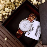 Coach Delancey White Dial Floral Brown Leather Strap Watch for Women - 14502761 Buy Now By Coach