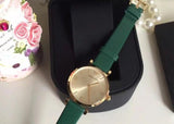 Emporio Armani Retro Champagne Beige Dial Green Leather Strap Watch For Women - AR1726 Buy Now By Emporio Armani