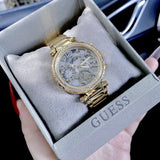 Guess Solstice Diamonds Gold Dial Gold Steel Strap Watch for Women - GW0403L2 Buy Now By Guess