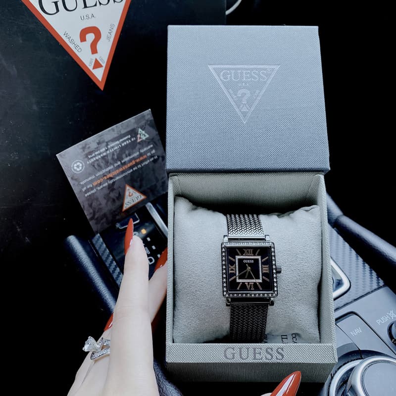Guess Highline Black Dial Black Mesh Bracelet Watch for Women - W0826L4 Buy Now By Guess