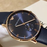 Emporio Armani Classic Quartz Blue Dial Blue Leather Strap Watch For Men - AR2071 Buy Now By Emporio Armani